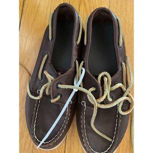 Sperry Docksiders Leather Brown Boat Shoes Boys Size 2.5
